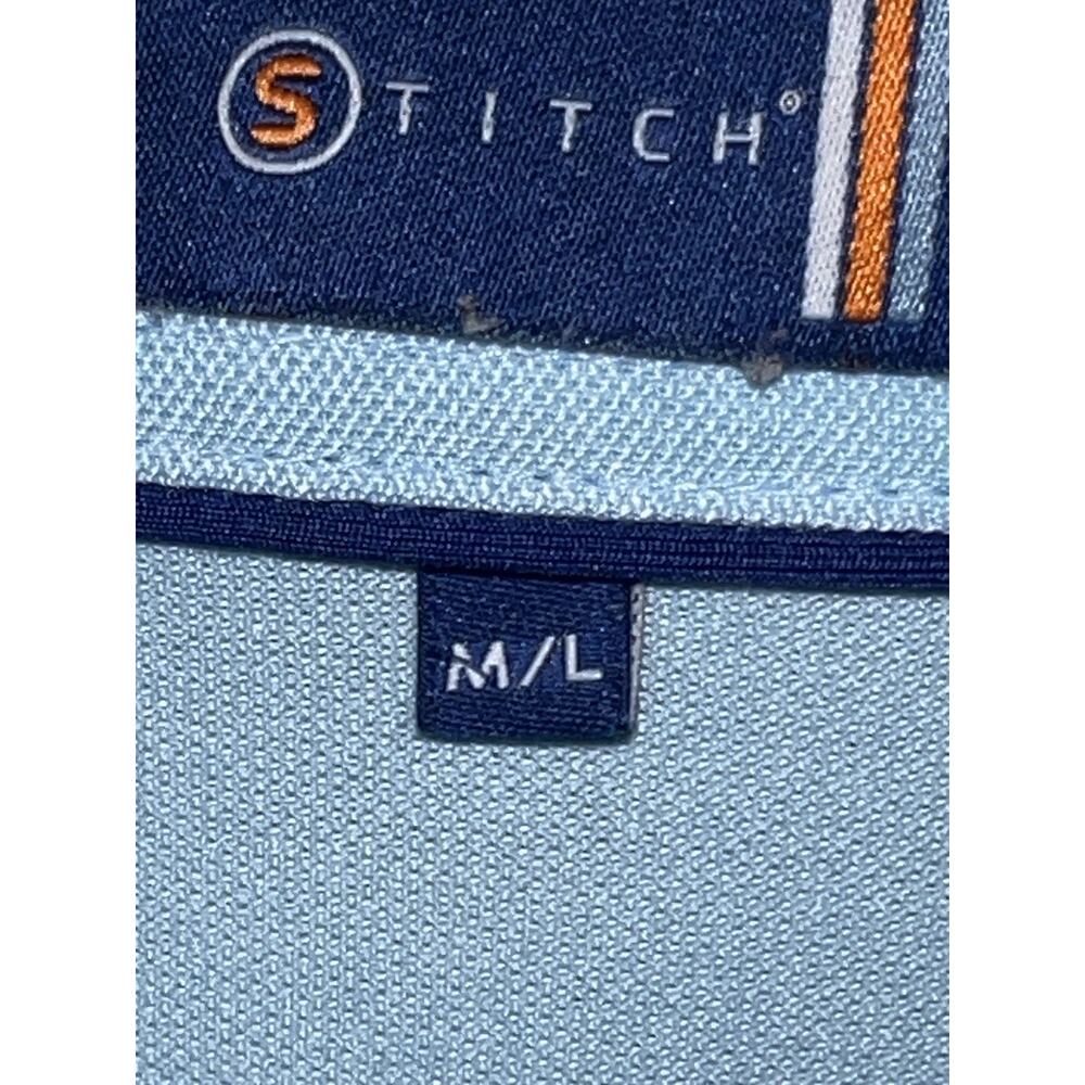 Stitch Golf Polo Blue Performance Wicking Stretch Short Sleeve Men Large Preppy
